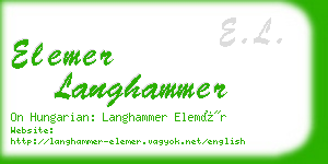 elemer langhammer business card
